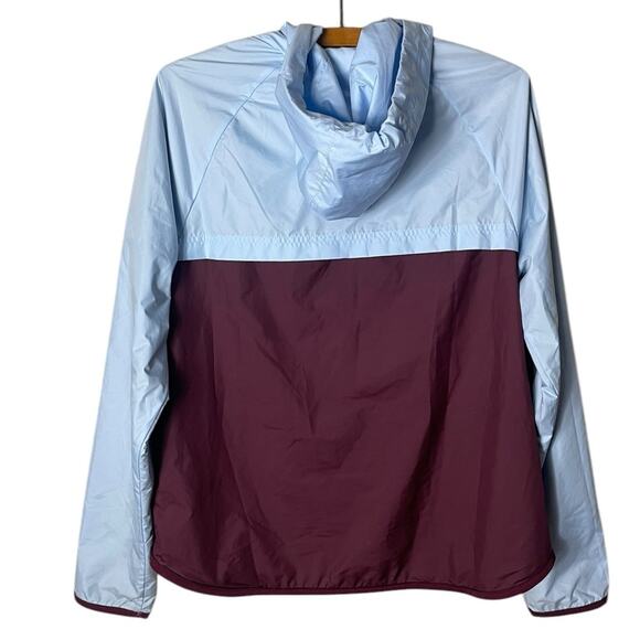 Nike Women’s Sz XS Windrunner Colorblock Hooded Jacket  Light Blue Maroon - Picture 8 of 8